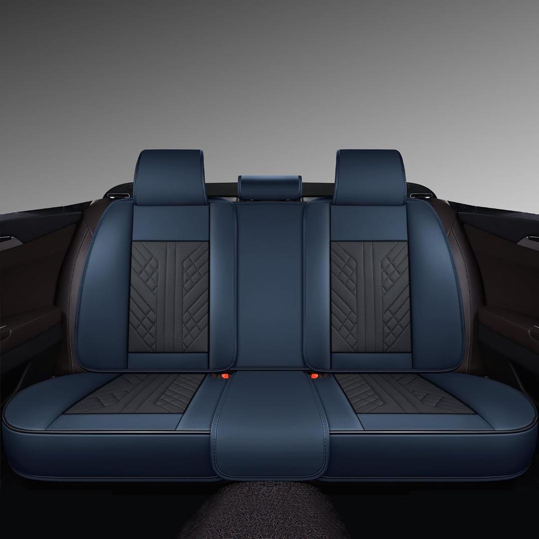 GXT Bench Seat Cover, Premium Faux Leather Bench Seat Covers for Trucks - Universal Fit for Most Sedans SUV Pick-up Truck, Durable for Long Lasting Protection(Blue and Black)