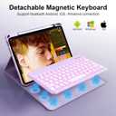 Keyboard Case for iPad (A16) 11th Generation 11 Inch 2025, iPad 10th Generation 10.9 Inch 2022, Smart Folio Cover with 7 Colors Backlit Wireless Detachable Keyboard, Auto Sleep Wake, Purple