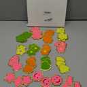 Hanaive 80 Pcs Chenille Letter Patches Self Adhesive Iron on Patch 3D Cute Embroidered Rainbow Smile Face Heart Applique Sewing Badges Patch for Fabric Clothing Jacket DIY(Neon Color,Cute)