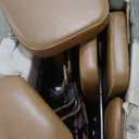 Swivel Bar Stools Set of 3, Mid Century PU Leather Counter Height Bar Chairs with Low Back and Metal Legs, Modern Bar Stool Chair for Kitchen Island, Brown