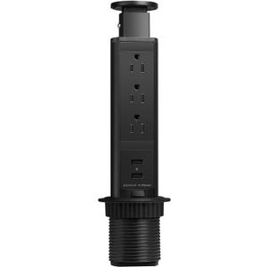 2 x Pop Up Electrical Outlet for Countertop, Recessed Power Strip with 3 AC Outlet & 2 USB Ports,2.5" Hole Pull Pop Up Socket Hidden Outlets, Pop Out Power Outlet for Kitchen Counter Conference Desk