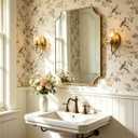 MOON MIRROR 24x36 Scalloped Mirror, Gold Rectangle Wall Mirror with Scallop Corner, Non-Rusting Vanity Mirror with Curved Cutouts Hangs Horizontal & Vertical