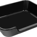 1 Pack Extra Large Dog Litter Box Pan Tray (ABS Material), Low Entry Jumbo Senior Litter Boxes for Multiple Kitten Big Cats, Pet Safe Indoor Dog Potty (Black, 24" L x 20" W)