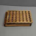 Glintoper Tic Tac Toe & 4 in a Row Tables Game Set, Classic Board Line Up 4 for Living Room Rustic Table Decor and Use as Game Top Wood Guest Room Decor Strategy Board Games for Families