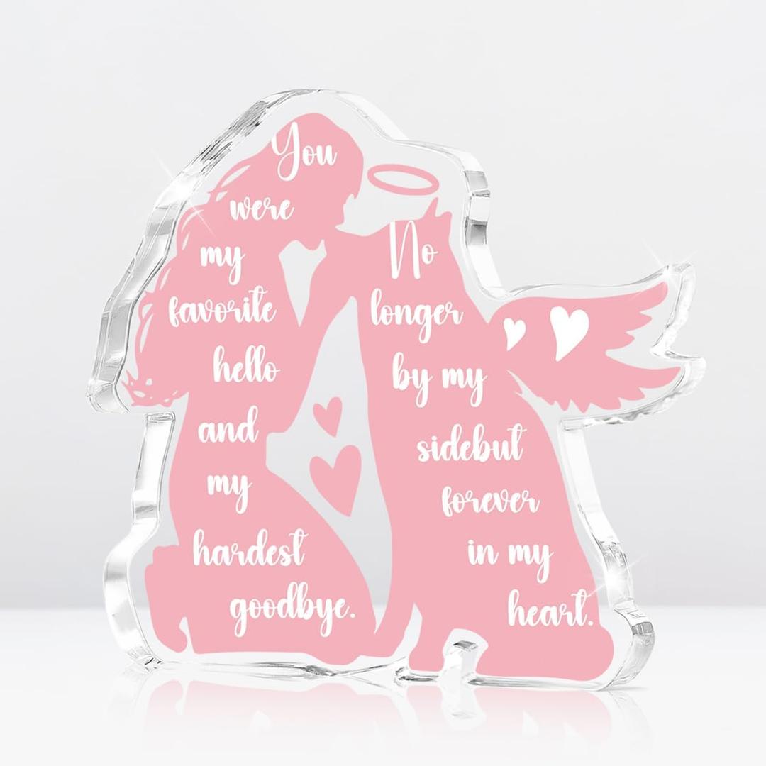 Dog Memorial Gifts for Loss of Dog, Loss of Dog Sympathy Gift, Dog Death Gifts for Pet Owner Lover, Pet Passing Away Bereavement Gift Idea Acrylic Sign Decor 4 x 4.5 inches