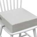 Toddler Booster Seat Dining Table Kitchen Chair, Waterproof Anti-Scratch PU Cushion, Non-Slip Bottom, Adjustable Buckle Straps, Easy Clean Portable Seat Cushion (Light Gray)