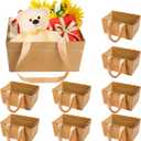 Orchidleaf 32 Pcs Basket for Gifts Empty, 6.5 x 9.8 Inch Kraft Empty Gifts Baskets with Handle, DIY Bulk Empty Gift Basket for Christmas, Party, Valentine's Day, Weddings, Thanksgiving, Graduation