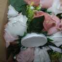 Hotop 12 Pcs Artificial Rose Flower Balls for Centerpieces, Silk Roses Kissing Balls Romantic Faux Floral Arrangements for Engagement Wedding Home Decor (Dusty Pink,Pink,White)