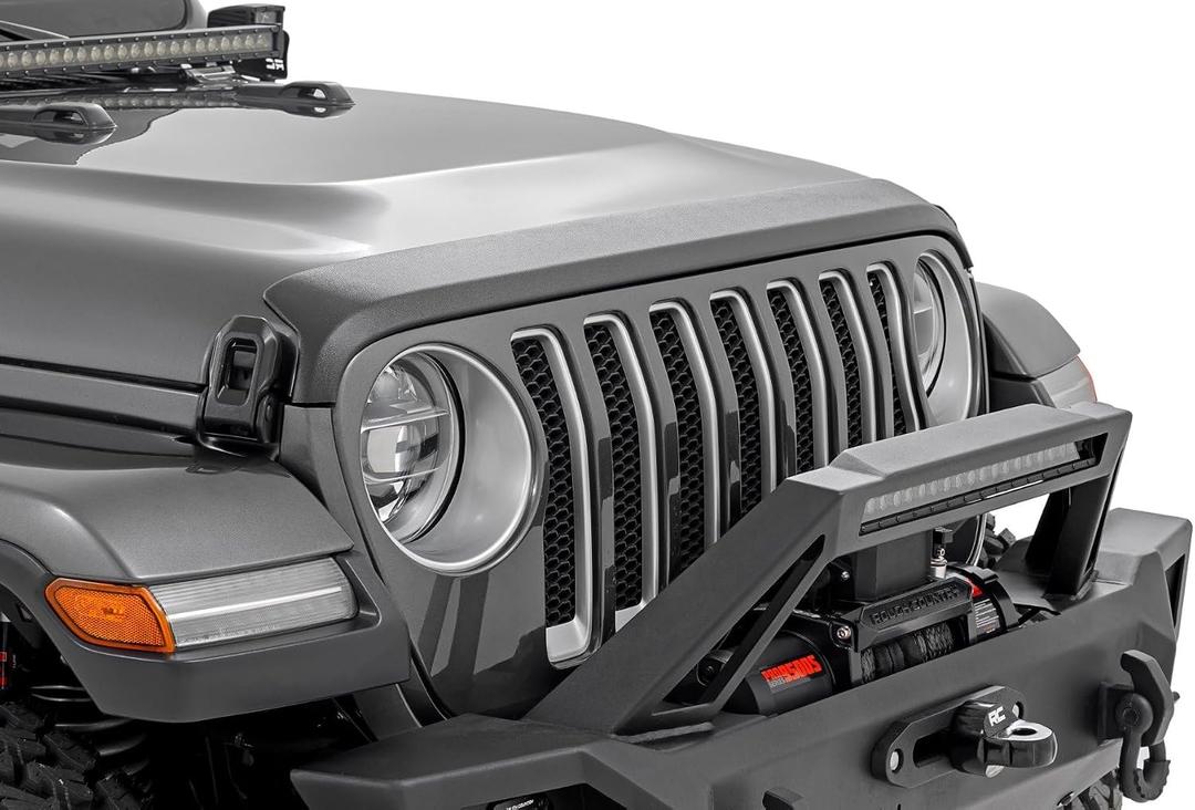 Rough Country Trail Cladding Hood Protector for Jeep Wrangler JL & Unlimited (20182026) Thermoplastic, No-Drill, UV-Resistant, Removable