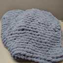 L'AGRATY Chunky Knit Blanket Throw: 50''x60'' Chenille Chunky Knitted Throw Blanket for Bed Couch - Handmade Thick Big Cable Knit Blanket - Large Crochet Rope Blanket for Home Decor(Airy Blue)