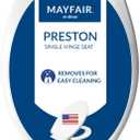 Mayfair Preston Easy to Clean Single Hinge Toilet Seat, Modern Slow Close Plastic Toilet Seat, Made in USA, Elongated, White