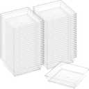 MiniWare Clear Plastic Square Plate(Pack Of 50)- 2" x 2" x .5" -Elegant Design, Perfect Party Essentials Of Appetizers, Desserts & Small Bites For Parties, Receptions & Catering Events