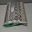 Moroccan Area Rug, 2x3 Black Distressed Entryway Rug Non-Slip Small Rug, Soft Low-Pile Washable Indoor Door Mat Floor Carpet for Entrance Bedroom Kitchen Bathroom