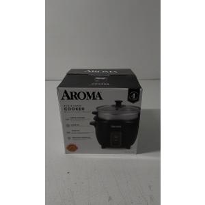 Aroma Housewares ARC-363-1NGB 3 Uncooked/6 Cups Cooked Rice Cooker, Steamer, Multicooker, 2-6 cups, Black (Black)
