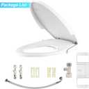 Bidet Seat for Toilet Elongated Non Electric, Dual Nozzle Bidet Toilet Seat with Adjustable Water Pressure, Easy Install PP Toilet Seat for Personal Hygiene and Bathroom Upgrade