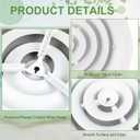 Therwen 4 Pack 8 Inch Round Vent Cover Ceiling Diffuser HVAC Vent Duct Cover Replacement with Steel Butterfly Damper Fitting in 8 Inch Duct, Outer Dimensions: 12"