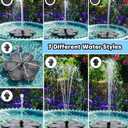SZMP Solar Fountain Upgraded, 3.5W Snowflake Double Layer Colorful Lights, 2000mAh Battery 4 Fixes & 7 Nozzles, Solar Bird Bath Fountain for Garden Patio Pond Outdoor Dcor