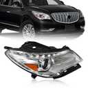 QKVCX Headlight Assembly Compatible With Buick Enclave 2013-2017 HID/Xenon Non-AFS Headlight Adaptive Headlamp Right Passenger Side w/DRL Running Lamp.