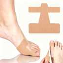 60PCS PreCut Bunion Corrector Kinesiology Tape Elastic, Breathable & Hypoallergenic Latex-Free Toe Support Strips, Waterproof Adhesive Foot Support Patch for Hallux Valgus Correction(Skin color 60PCS)