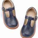GINFIVE Toddler Girls Dress Shoes Little Kids Flats School Mary Janes Shoes (Gf287-navy Blue), Size 10 Little Kid
