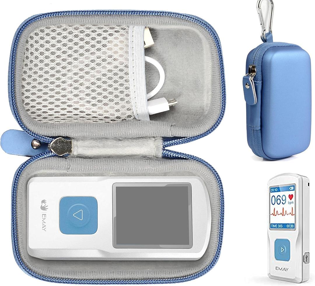 CaseSack Case for EKG Heart Rate Monitor Like SonoHealth, EMAY Handheld EKG Monitor, Wireless Handheld Home ECG Cardio & Electrocardiogram Machine (Blue) CaseSack Case for EKG Heart Rate Monitor Like SonoHealth, EMAY Handheld EKG Monitor, Wireless Handheld Home ECG Cardio & Electrocardiogram Machine (Blue)