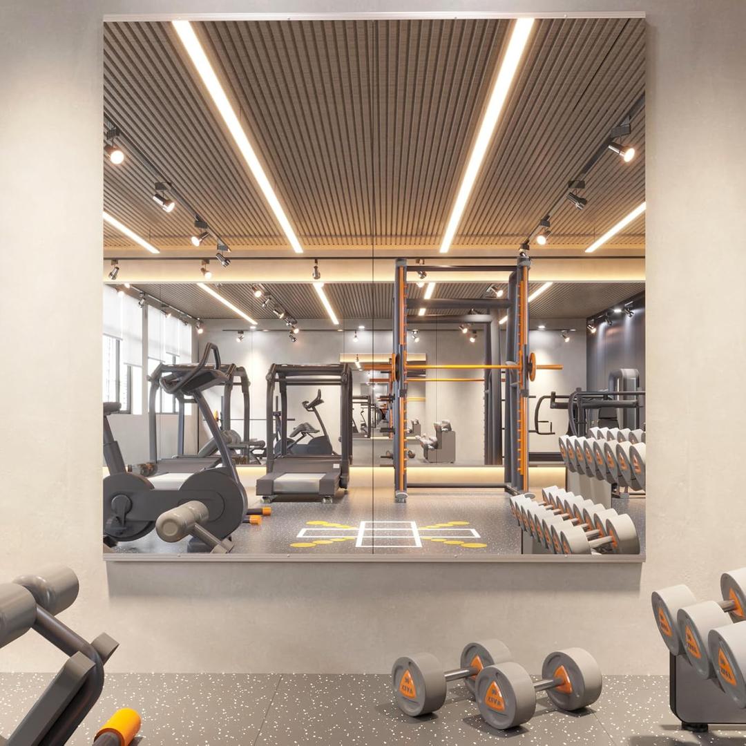 Home Gym Mirror, 79X36 Inch(Each)-2Pack Large Frameless Tempered Glass Full Body Wall Mounted Mirror for Gym, Yoga, Exercise, Dance Studio