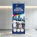 Retractable Banner Stand Base Only 33"x79", Heavy Duty Metal Roll Up Banner Stand Replacement Hardware, Portable Pull Up Banner Display Stand for Trade Show Event, No Print