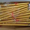 Macarrie 24 Packs Flameless Taper Candles Battery Operated Fake 11 Inch Long Candlelight LED Flameless Candlesticks Flickering Tapered for Spring Summer Wedding(Gold)