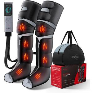 Leg Massager with Heat and Compression, Foot Massager for Circulation and Pain Relief, 3 Timers, 12 Intensity, 6 Modes,3 Heating with Knee Massager