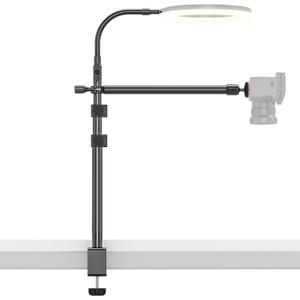 Overhead Camera Mount Rig, 13.4-31.9" Height Articulating Arm Desk Camera Mount with C-Clamp and 1/ 4" Screws, 360° Rotatable Top Down Clamp Stand Holder for DSLR, Webcam, Digicam, Microphone