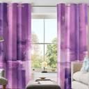 Asuexpect Purple Curtains 2 Panels Abstract Rust Curtain Room Darkening Grommet Window Treatments Modern Decorative for Bedroom Living Room, 52x96 Inches