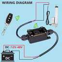 Forward and Reverse Remote Switch,DC 12V to 48V 8A Waterproof Remote Control Switch,Linear Actuator 12V Wireless Remote,Up to 165 Feet Range,for Shutter Doors,Winch Electromagnetic