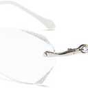 TERAISE Frameless Reading Glasses For Women With Blue Light Blocking,Fashion Diamond Cutting Rimless Eyeglasses (Sliver)