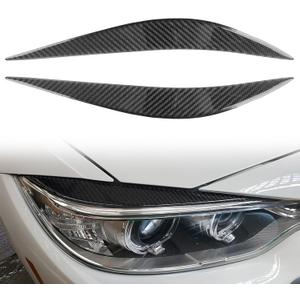 Carbon Fiber Headlight Eyelids, PSLER Headlight Eyebrows Trim Front Headlight Cover Trim Decoration Compatible with F80 M3 F82 F83 M4 F32 F33 F36 2014-2018
