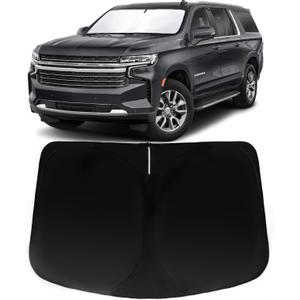 Windshield Sun Shade for Chevy Chevrolet Suburban 2021-2024, Car Front Window Sunshade with 240T Sun Visor Protector Blocks UV Rays Heat Sun Shield Accessories