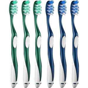 Firm Toothbrushes for Adults, Cross Hard Bristles, 5 Count