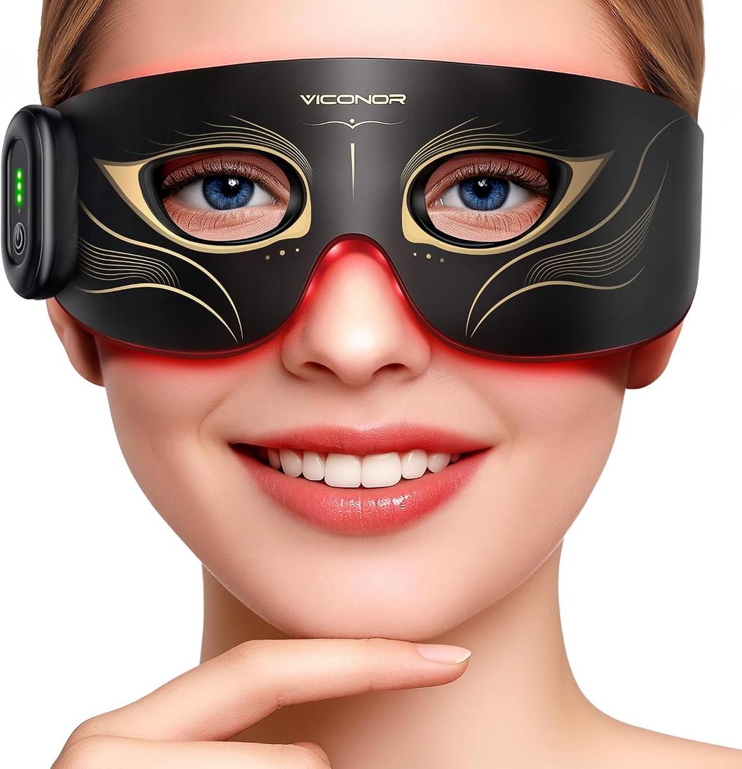 Viconor Red Light Therapy for Eyes, No Light Leakage Under Eye Red Light Therapy, 630nm Red Light & 850nm Infrared Red Light Therapy Device, Revital Eyes Red Light Therapy with Rechargeable Remote