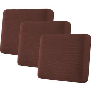 H.VERSAILTEX Super Stretch Individual Seat Cushion Covers Sofa Covers Couch Covers Slipcover Sets Thick Jacquard Textured Twill Fabric (3 Piece XL Sofa Cushion Covers, Burnt Brick)