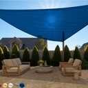 GORILLA GRIP Heavy Duty Sun Shade, UV Protection Fade Tear and Rust Resistant Triangle Sunshade Canopy, Curved Edges Blocks Sunlight, Breathable Sail, Outdoor Patio, Lawn Garden, 16x16x16, Blue