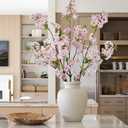 39" Tall Cherry Blossom Branches for Vase Faux Cherry Flowers Light Pink Peach Blossom for Floral Arrangements Artificial Apple Blossom Silk Tall Stems for Home Wedding Table Decor-3 Pcs