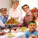 HOWAF Thanksgiving Party Favor Paper Glasses, Thanksgiving Party Eyeglasses Photo Booth Props Kit for Turkey Day Party Favor Give Thanks Party Supplies 27pcs