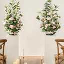 Ling's moment 41" Tall Ground Flowers for Wedding Decor, 2pcs Free Standing Artificial Flowers Arrangements, Aisle Chair Backdrop Decoration for Garden Arch Entryway Ceremony Reception, Blush & Cream