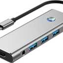USB C HUB for iPad Pro Adapter 4K 60Hz HDMI, 100W PD, SD/TF Card Reader, 3 USB A Port, 3.5mm Audio Jack, 9 in 1 USB C Dock for iPad Air/Galaxy Dex/Tablet/MacBook/iMac/iPhone 17/Steam Deck/HP/Dell