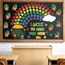 149Pcs St. Patricks Day Bulletin Board Decorations Set, Lucky Shamrock Classroom Door Decorations, Irish Clover Paper Cutouts DIY Photo for Teacher Office Home Wall Decor Party Supply (Green)