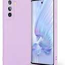 Boaixiaen for Galaxy S21 FE Case, Liquid Silicone Slim Soft TPU Fit Full Body Protection Shockproof Phone Cover for Galaxy S21 FE 6.4" 2022 (Purple)