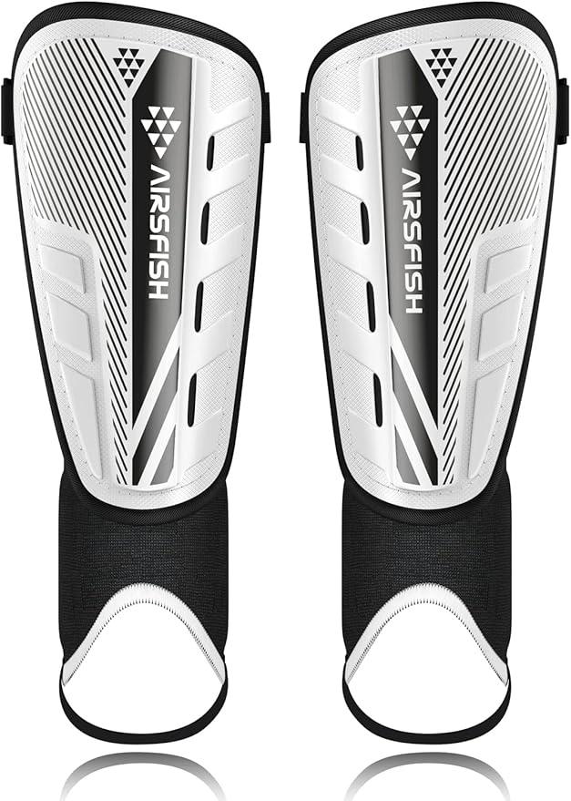 Upgraded Soccer Shin Guards for Kids Youth Adults, CE Certified AirsFish Shin Guard Sleeves Protection Gear for Boys Girls Soccer Games EVA Cushion Reduce Shocks and Injuries (XX-Small, Blue)