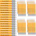 2 x Spakon 24 Pack Inspirational Golf Pencils Mini Half Pencils Bulk with Eraser from Teacher Rainbow Colorful Pencil for Kid Motivational Sharpened Pencil Classroom Gifts (Yellow)