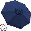 EliteShade USA 9FT Patio Umbrella Replacement Covers 8 Ribs Market Umbrella Canopy Cover (CANOPY ONLY) (Navy Blue)