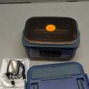 VASG Heated Lunch Box for Adults, 16000mAh Cordless Rechargeable Electric Lunch Box with 1L Stainless Steel Container, Portable Self-Heating Food Warmer for Work, Construction, Office & Travel (Blue/Green)