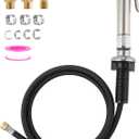 2 Function Kitchen Sink Side Sprayer with Water Flow Restrictor Compatible with Moen/Delta Faucet Sprayer Replacement, Kitchen Faucet Sprayer Attachment with Water Hose, Brushed Nickel